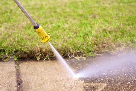 Sidewalk pressure washing